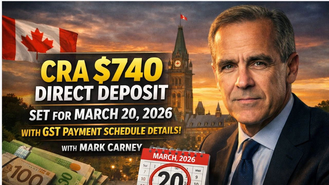 CRA $740 Direct Deposit Set for March 20, 2026 With GST Payment Schedule Details